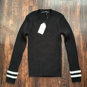 English Factory Knitted Contrast Boucle Sweater- women’s extra small